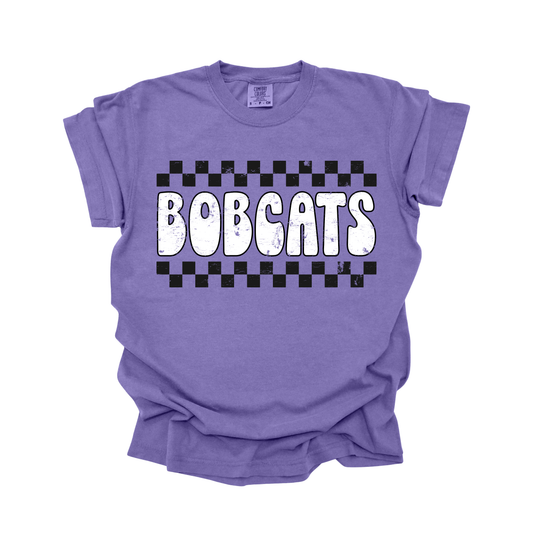 Checkered Bobcats Tee.