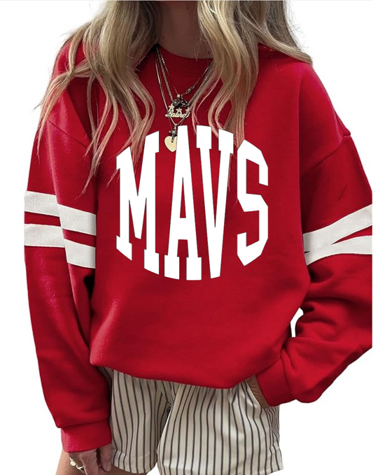 Mavs Varsity Striped Pullover.