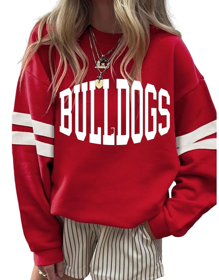 Bulldogs Varsity Striped Pullover.