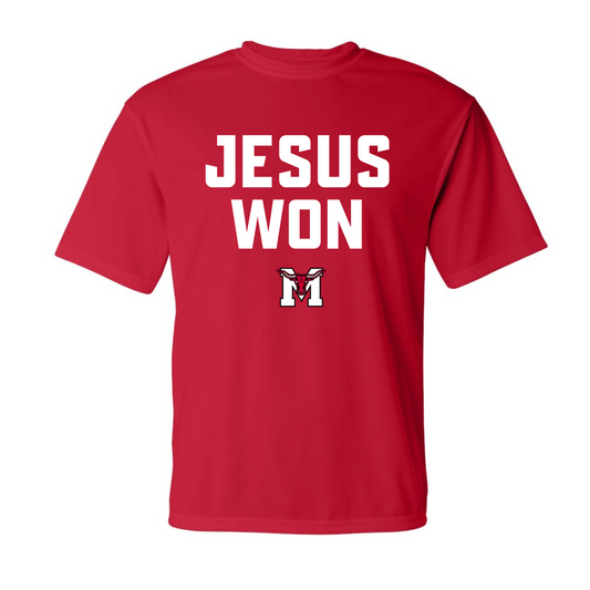Jesus Won Performance Tee.
